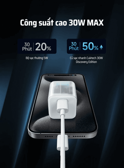 Sạc nhanh trong suốt nhỏ gọn Cuktech AD301N - Ảnh 6