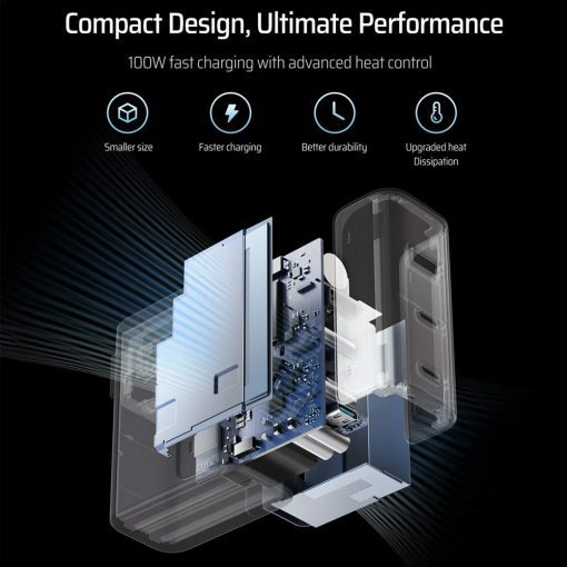 Củ Sạc GaN 3 cổng 100W CUKTECH AD1003CH - Ảnh 6
