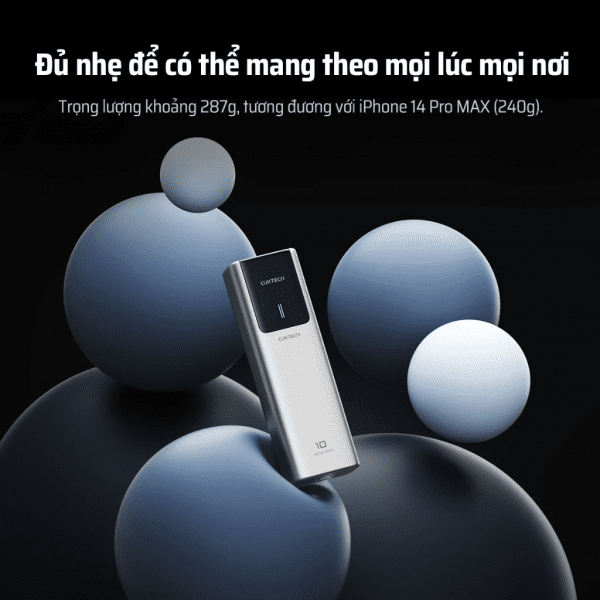 Cuktech PB100P Pin sạc dự phòng 10000mAh 150W 23 Pin sạc dự phòng Thiết kế nhỏ gọn, tiện lợi mang theo