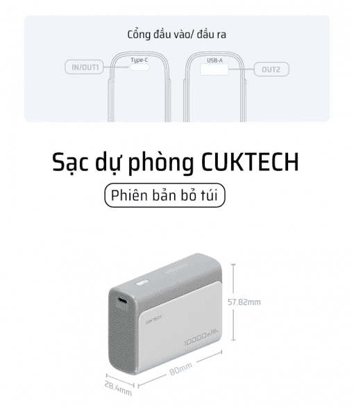 Pin sạc dự phòng 10000mAh CUKTECH PB100 30W - Ảnh 3