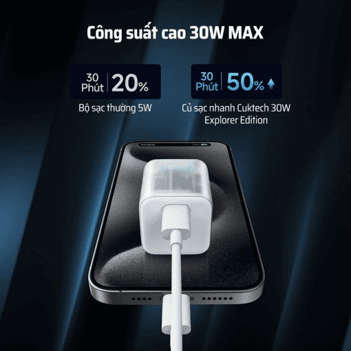 Sạc nhanh trong suốt nhỏ gọn Cuktech AD301N - Ảnh 2