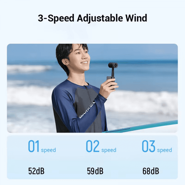 Cuktech BF01 Quạt Cầm Tay Mini Nguồn USB 19 Động cơ DC không chổi than 38.000 vòng/phút – Bền bỉ và êm ái