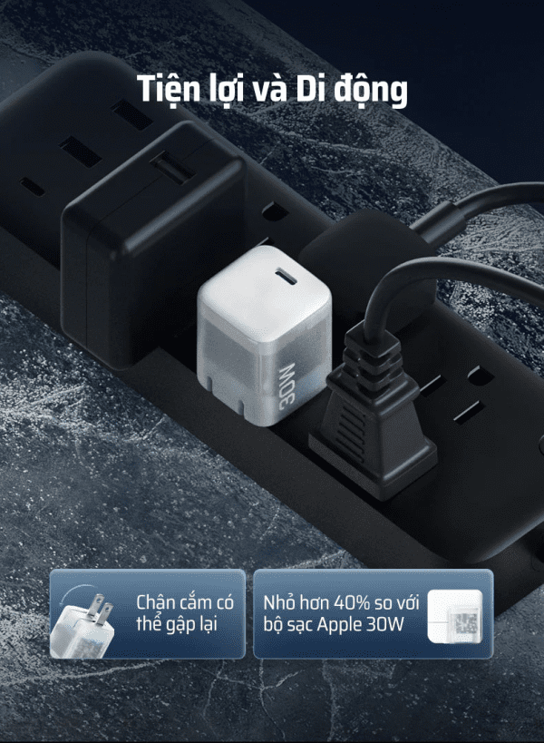 Sạc nhanh trong suốt nhỏ gọn Cuktech AD301N - Ảnh 5