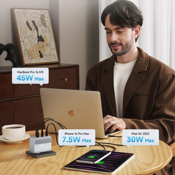 Củ Sạc GaN 3 cổng 100W CUKTECH AD1003CH - Ảnh 3