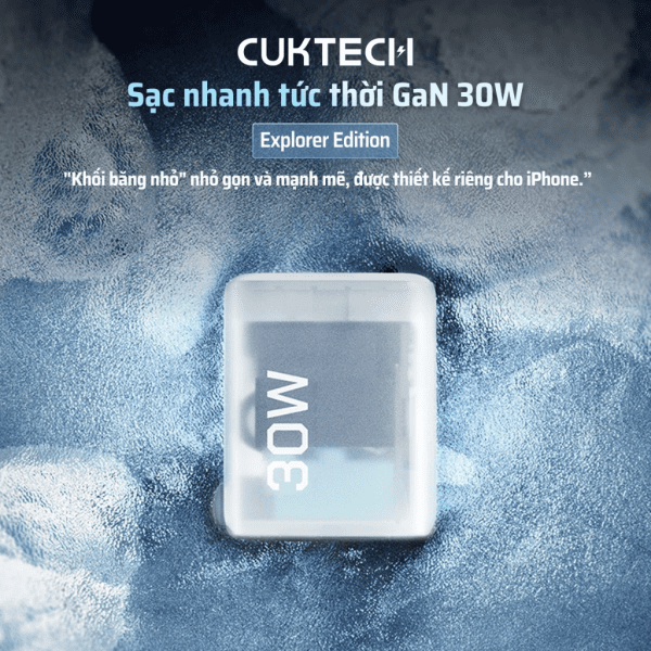 Sạc nhanh trong suốt nhỏ gọn Cuktech AD301N - Ảnh 3