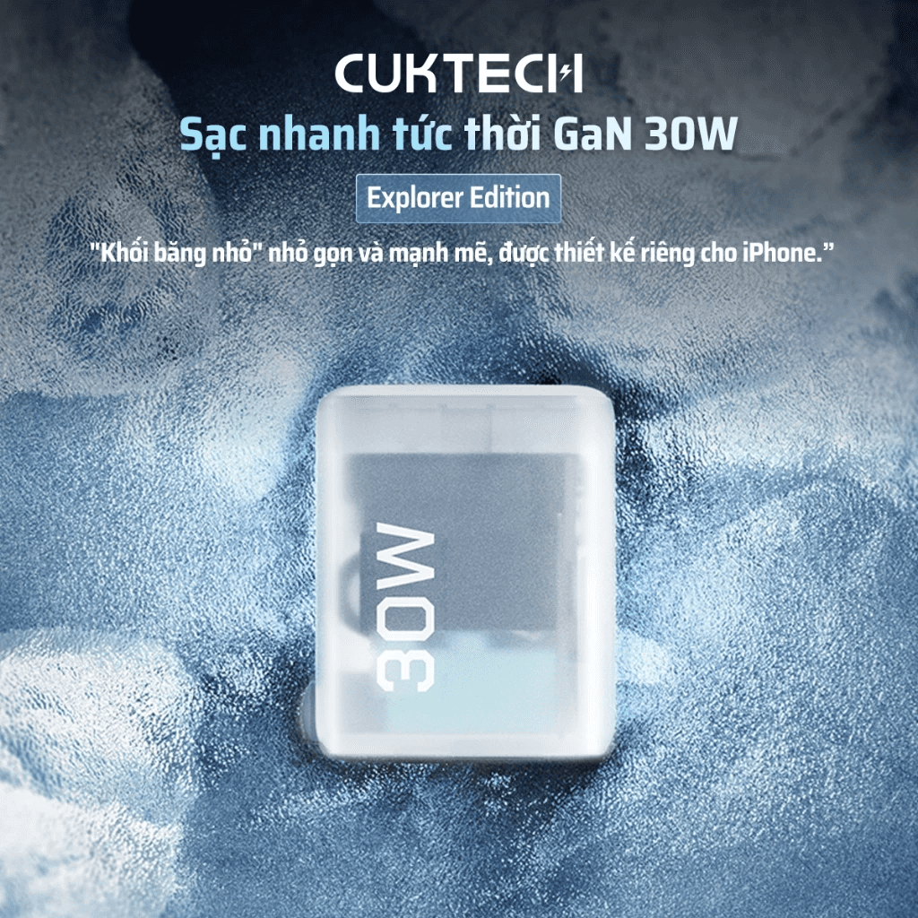 Sạc nhanh trong suốt nhỏ gọn Cuktech AD301N